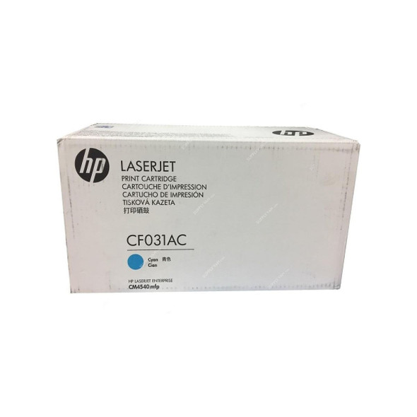 HP Color LaserJet Print Toner Cartridge, CF031AC, 12500 Pages, Cyan