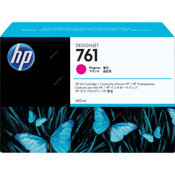 HP DesignJet Ink Cartridge, CM993A, 761, 400ML, Magenta