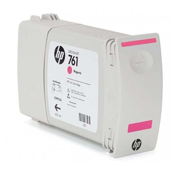 HP DesignJet Ink Cartridge, CM993A, 761, 400ML, Magenta