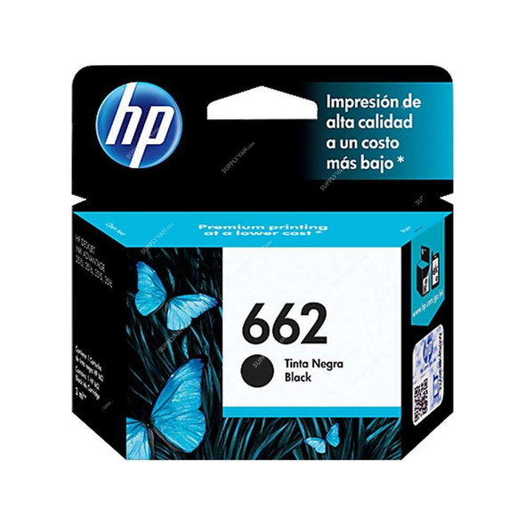 HP Original Ink Advantage Cartridge, CZ103AL, 662, 120 Pages, Black