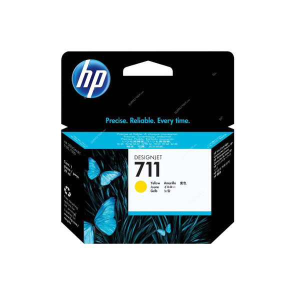 HP DesignJet Ink Cartridge, CZ132A, 711, 29ML, Yellow