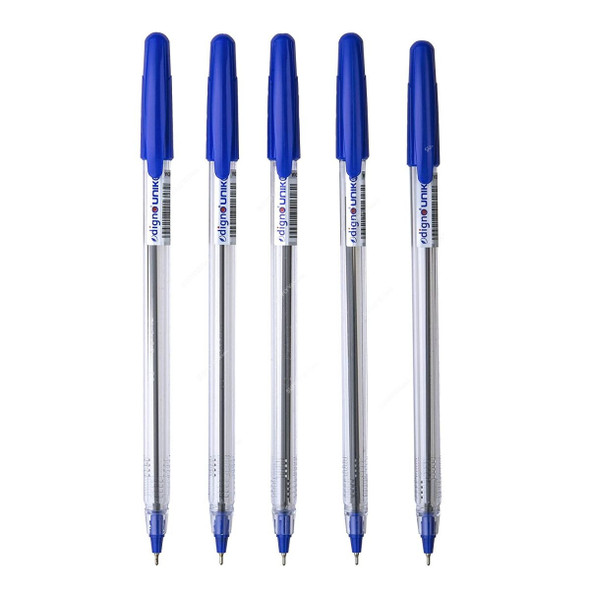 Digno Unik Ball Pen, UNIK5BL, 0.7MM, Blue, 5 Pcs/Pack