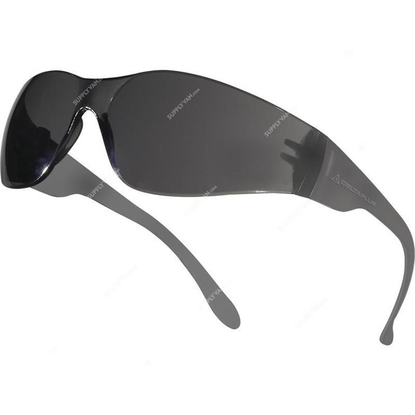 Delta Plus Monobloc Safety Glasses, BRAV2FU, Polycarbonate, Smoke