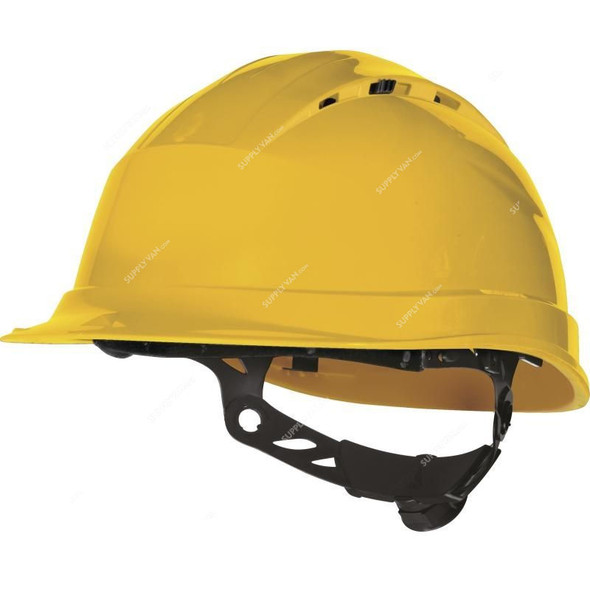 Delta Plus Quartz Up IV Safety Helmet, QUARTZ-4-YELOW, 53 to 63CM, Polypropylene, Yellow