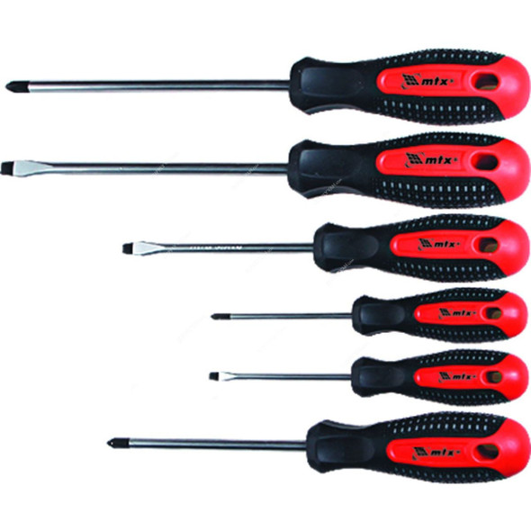 Mtx Professional Fusion Screwdriver Set, 133519, CrV Steel, 75-150MM, 6 Pcs/Set