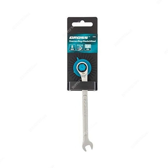 Gross Combination Wrench, 14846, CrV Steel, 8MM