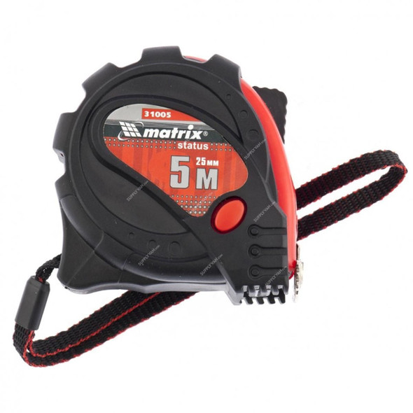 Mtx 3 Fixation Measuring Tape With Rubber Coated Body and Magnetic Hook, 310059, 5 Mtrs x 25MM