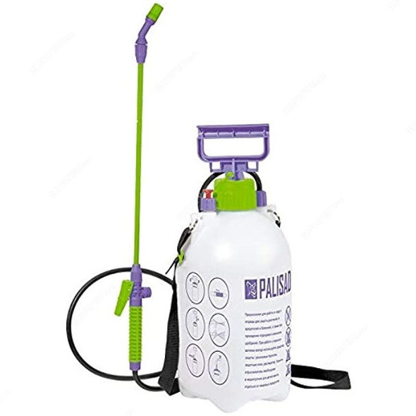 Palisad Garden Sprayer With Pump, Hose and Sprinkler, 647508, 1.2 Mtrs, 40 PSI, 7 Ltrs, Multicolor