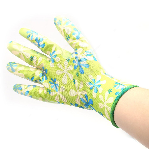 Palisad Garden Hand Gloves, 677438, Polyester and Nitrile, L, Multicolor