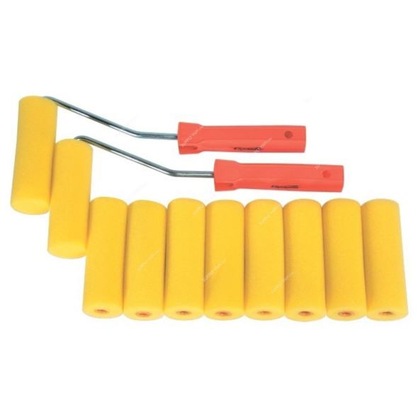 Sparta Mini Paint Roller Set, 802835, Foam Rubber, 100 x 35MM, Yellow, 12 Pcs/Set