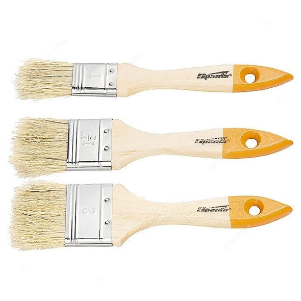 Sparta Flat Paint Brush Set With Wooden Handle, 841115, Pink/Orange, 3 Pcs/Set