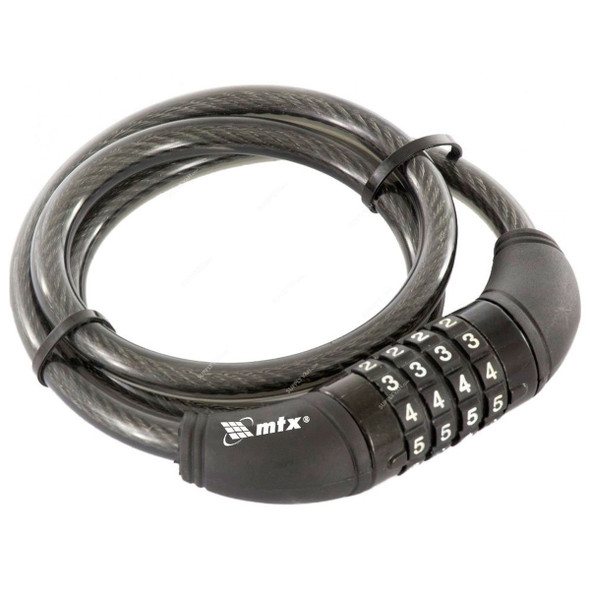 Mtx Universal Combination Cable Lock, 918189, 10 x 950MM, Black