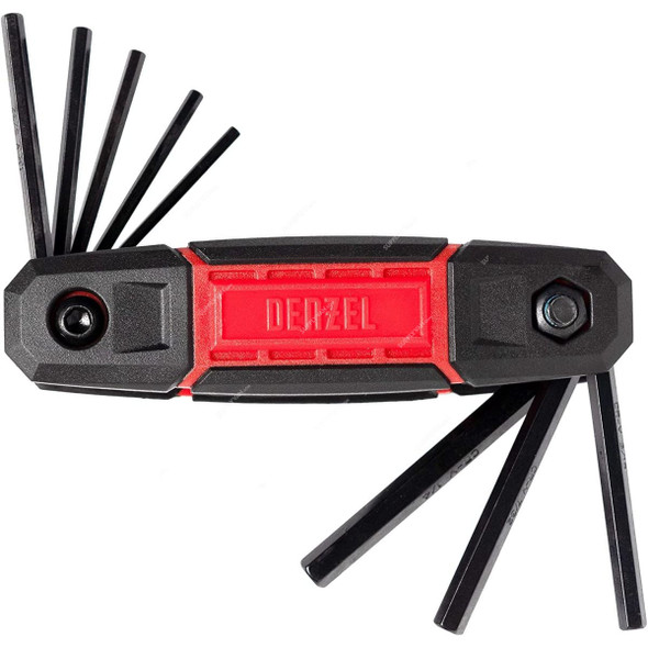 Denzel Folding Hex Key Set, 7716407, SAE, 9 Pcs/Set