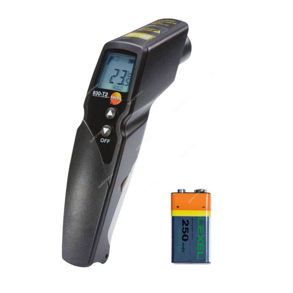 Testo Infrared Temperature Gun, 830-T2, 12:1, -30 to +400 Deg.C