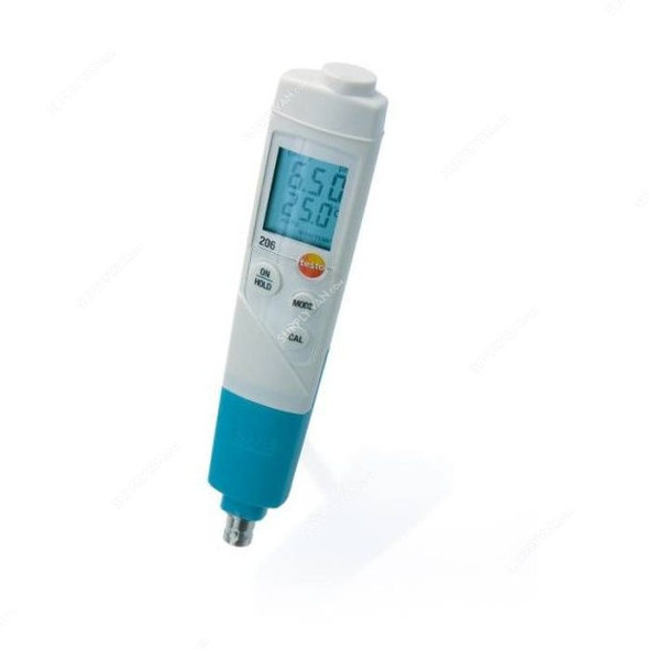 Testo pH Meter For Flexible Use, 206-pH3, 0 to 14 pH
