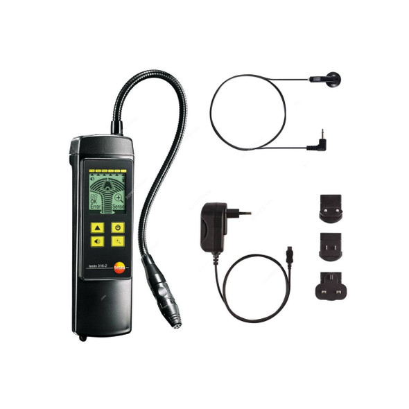 Testo Gas Leak Detector, 316-2, 10 PPM, Black