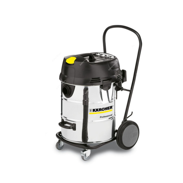 Karcher NT 72/2 Eco Tc Wet and Dry Vacuum Cleaner, 16671060, 235 Mbar, 2760W, 72 Ltrs Tank Capacity, Silver/Black
