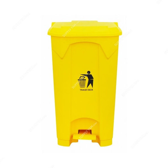 Brooks Pedal Waste Bin, BKS-PDL-1188, 80 Ltrs, Yellow