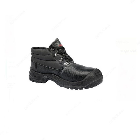 Armstrong Steel-Toe Safety Shoes, MB, Size41, Leather, Black, High Ankle