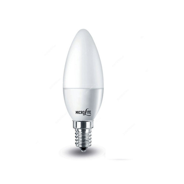 Microlite Frosted LED Candle Lamp, M-CL6W-DE14, E14, 6W, 6500K