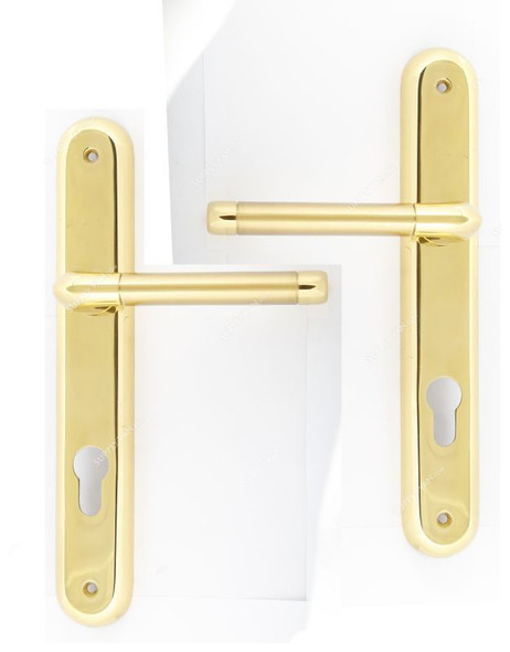 CAL Lever Handle with Lock, SAF-4, Brass Material, Gold Colour