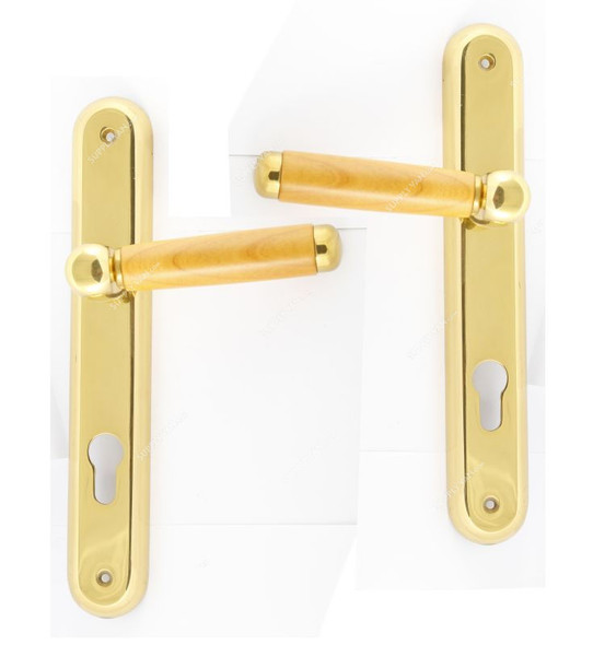 CAL Lever Handle with Lock, SAF-5, Brass Material, Gold Colour