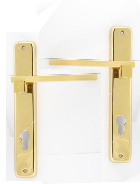CAL Lever Handle with Lock, SAF-6, Brass Material, Gold Colour