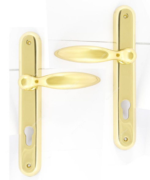CAL Lever Handle with Lock, SAF-8, Brass Material, Gold Colour
