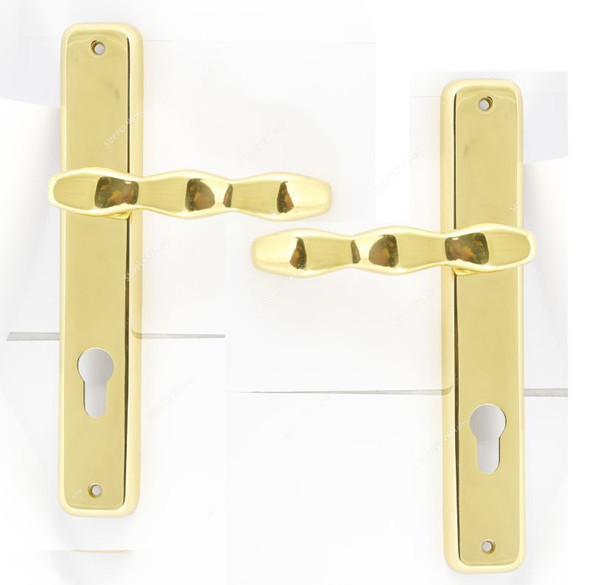 CAL Lever Handle with Lock, SAF-9, Brass Material, Gold Colour