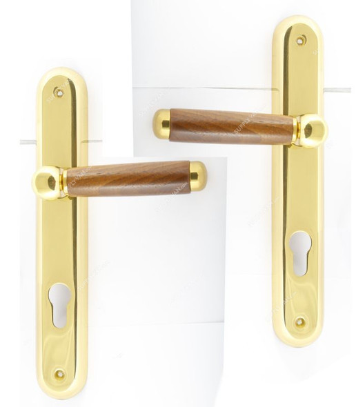 CAL Lever Handle with Lock, SAF-11, Brass Material, Gold Colour