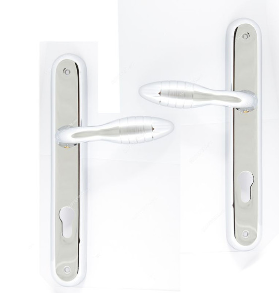 CAL Lever Handle Chrome with lock, SAF-12, Brass Material, Silver Colour