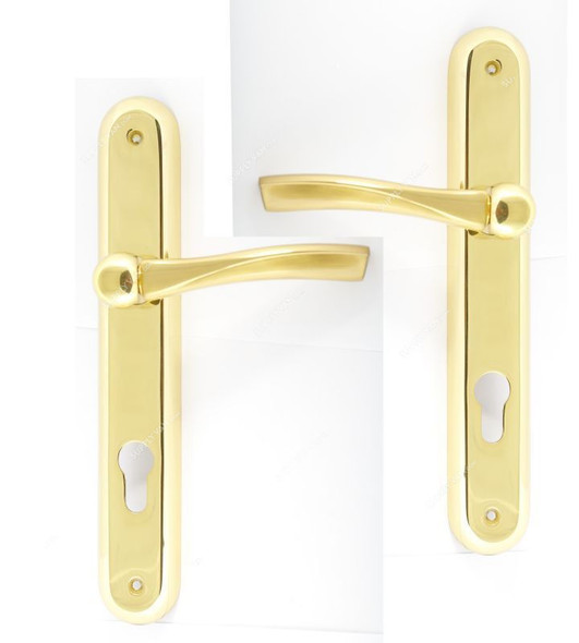 CAL Lever Handle with lock, SAF-14, Brass Material, Gold Colour