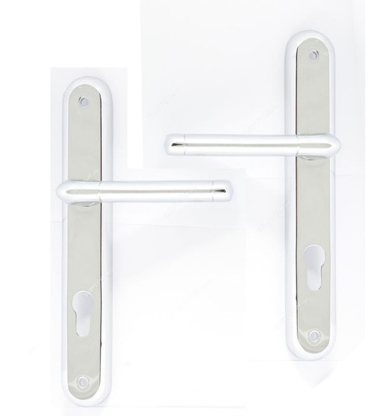 CAL Lever Handle Chrome with lock, SAF-15, Brass Material, Silver Colour