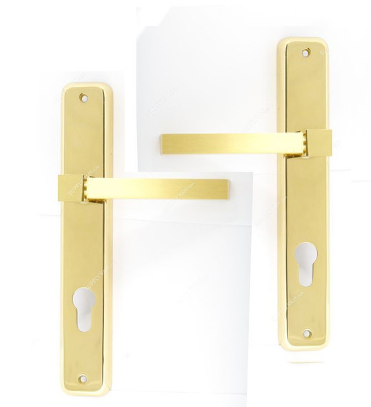 CAL Lever Handle with lock, SAF-16, Brass Material, Gold Colour