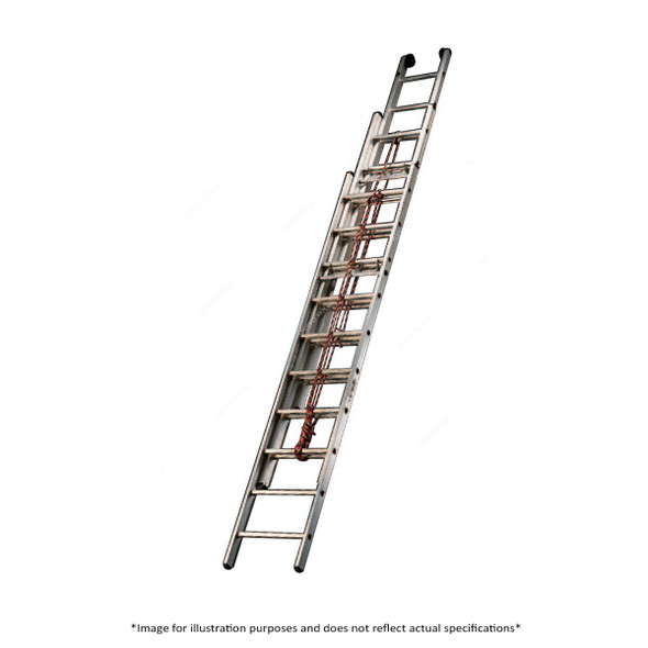 Tubesca Rope Operated Extension Ladder, 1233014, Aluminium, 1 Side, 14 Steps, 9.69 Mtrs Max. Height, 150 Kgs Weight Capacity