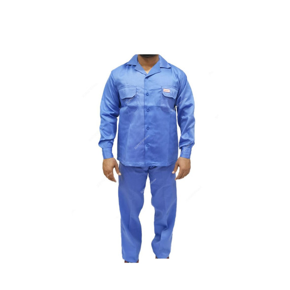 Workman Polycotton Safety Pant and Shirt, Size 3XL, Petrol Blue