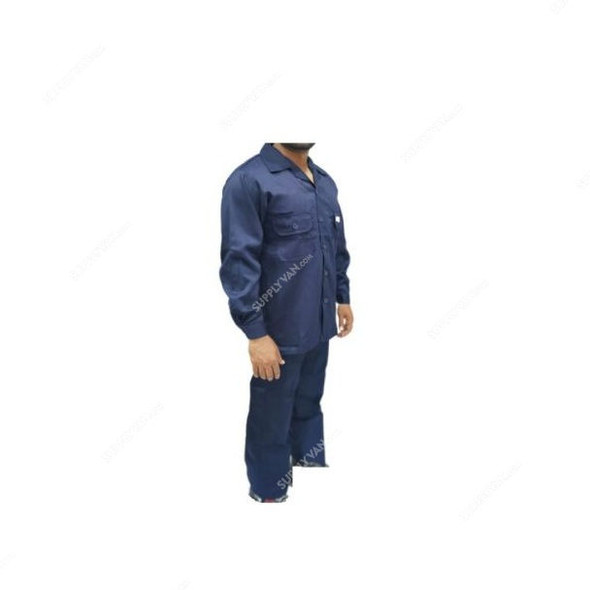 Workman 100% Cotton Safety Pant and Shirt, Size S, Navy Blue