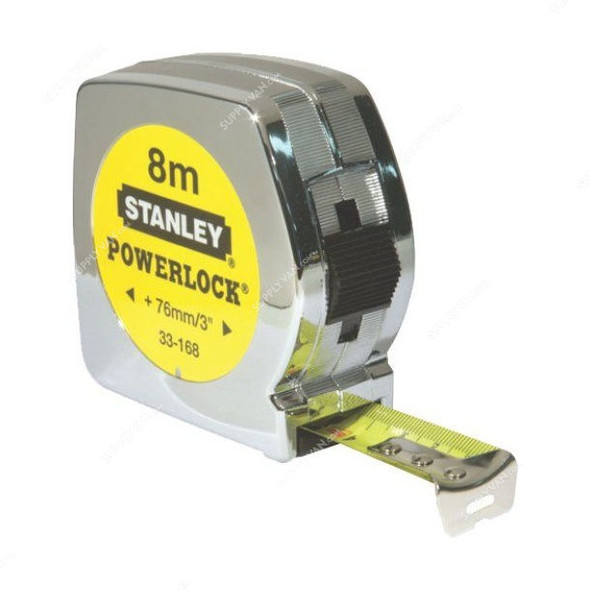 Stanley Powerlock Measuring Tape, 33-168, 8Mtrs