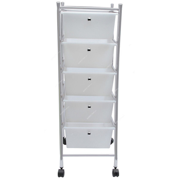 Edifice Storage Cart, 7167, White Colour, Plastic