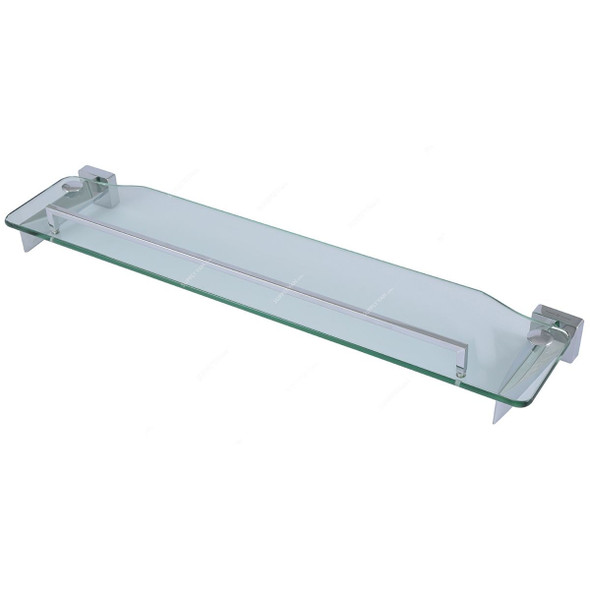 Argent Crystal Glass Shelf, 33191, Silver Colour, Brass