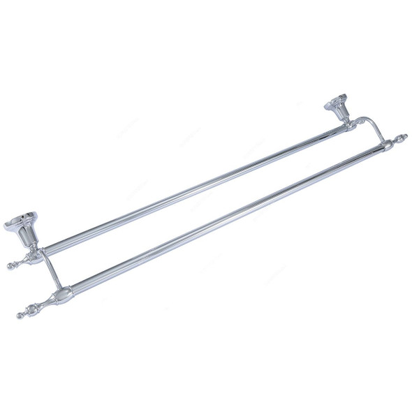 Argent Crystal Double Towel Bar, 29661, Silver Colour, Brass