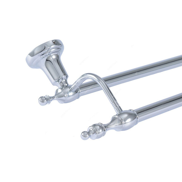 Argent Crystal Double Towel Bar, 29661, Silver Colour, Brass