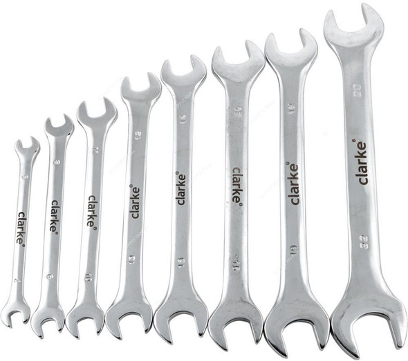 Clarke Double Open Spanner Set, OSS6-22C, 6-22MM, 8 Pcs/Set