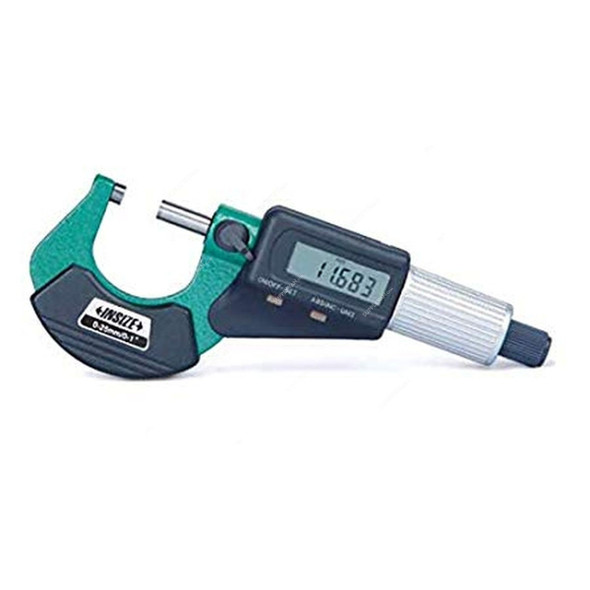 Insize Digital Outside Micrometer, ISZ-3109-50A, 25-50MM, Green