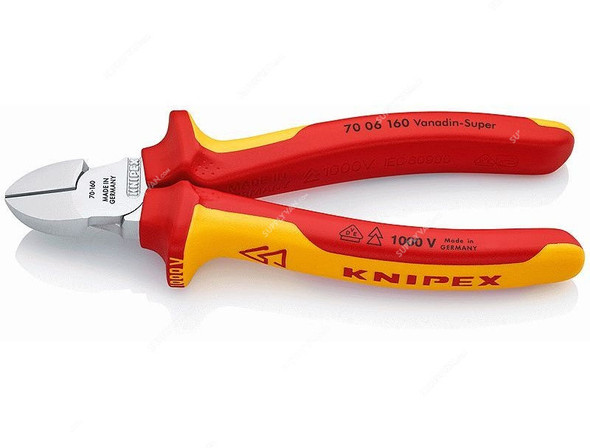 Knipex Diagonal Cutter, 7006160, 6-1/4 Inch