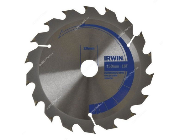 Irwin Circular Saw Blade, IRW10506789, 150x20mm, 18Teeth