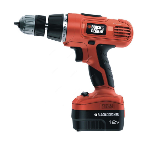 Black and Decker 2-Gear Cordless Hammer Drill, EPC128BK-GB, 12V