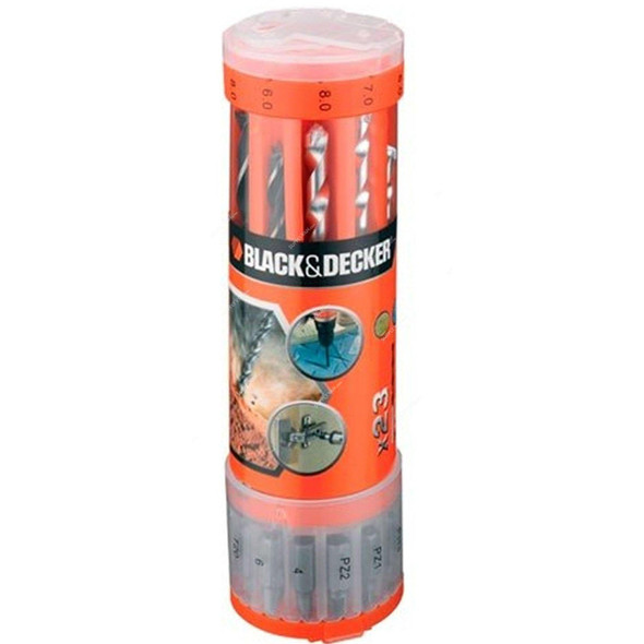 Black and Decker Power Drill Bit Set, A7102, 23Pcs