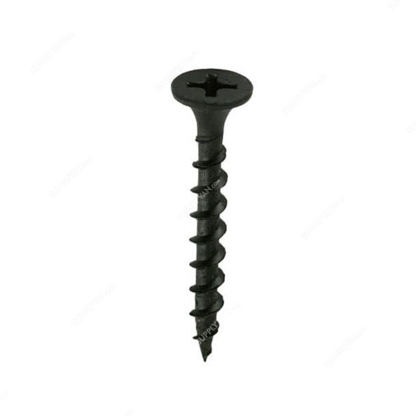 Tuf-Fix CSK Drywall Screw, 6x5/8 Inch, Philips, Black, Coarse, PK900