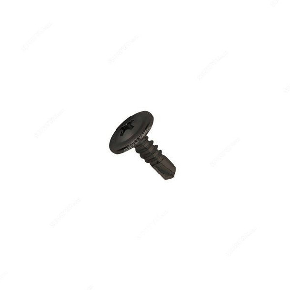 Tuf-Fix Wafer Self Drilling Screw, 8x1-1/4 Inch, CS, Black, PK900